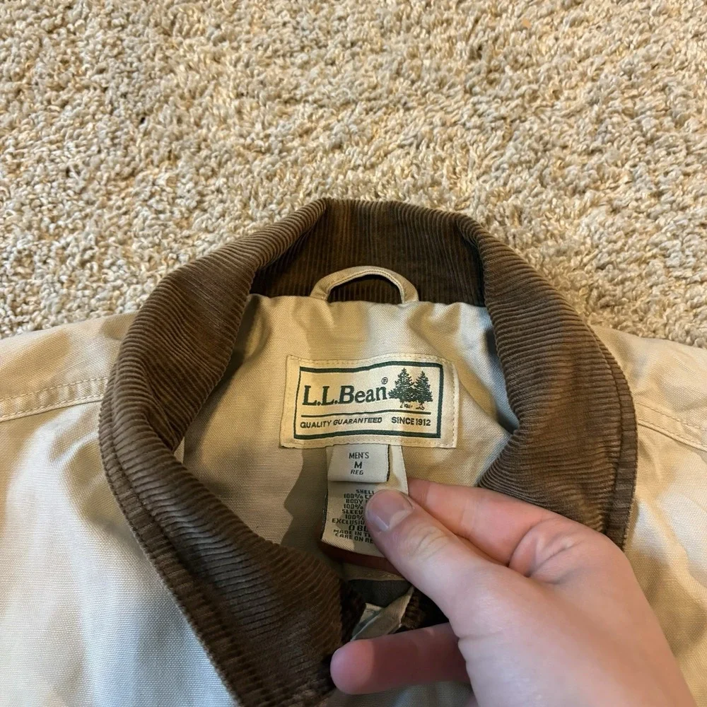 Vintage L.L.Bean Barn Coat Men's M Tan Corduroy Chore Field Hunting Utility